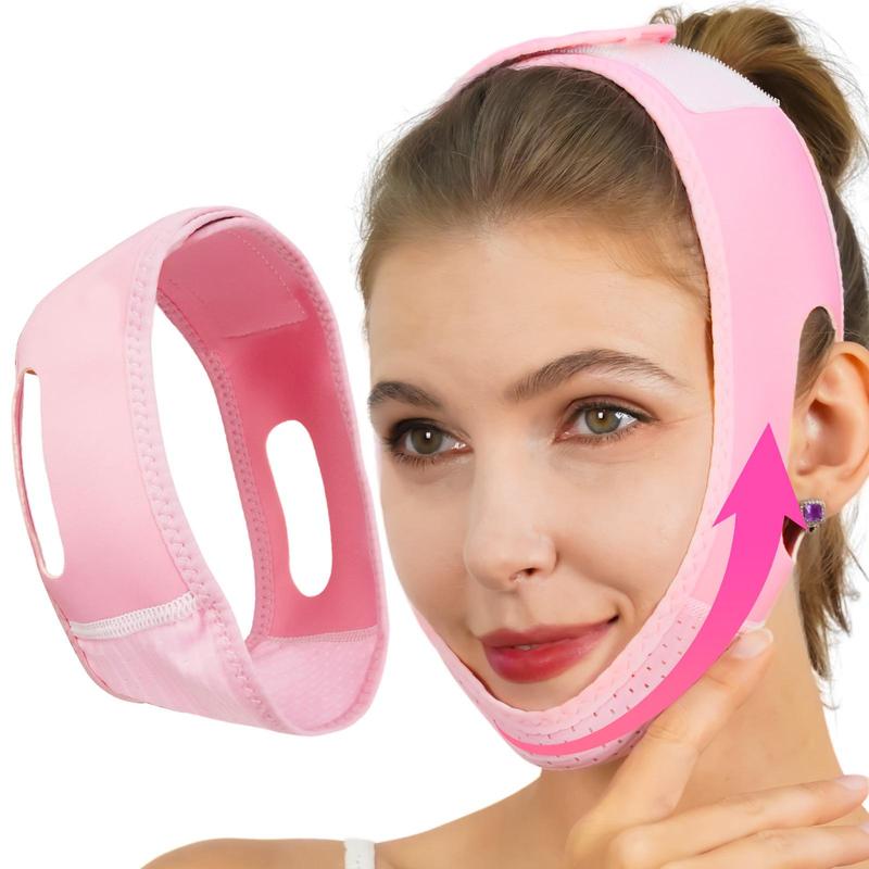 V Line Facial Bandage, Adjustable Breathable Facial Lifting Band, Soft and Elastic Fabric Facial Care Tool for Women