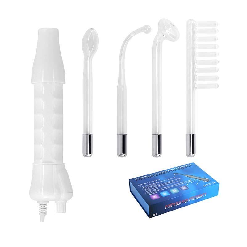 High Frequency Facial Machine, 1 Set Portable Handheld Facial Beauty Instrument, Facial Massage Tool with 4 Different Tubes, Professional Skin Care Wand