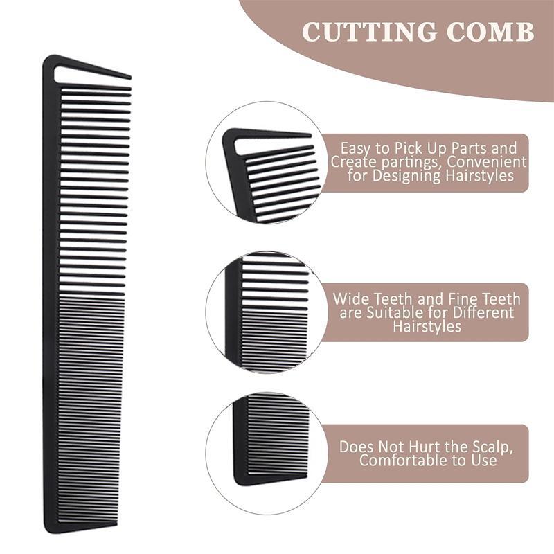 Professional Hair Styling Comb Set, 9 Counts set Wet & Dry Hair Detailing Comb, Hair Styling Comb for Women & Men, Heatless Hair Care Tool