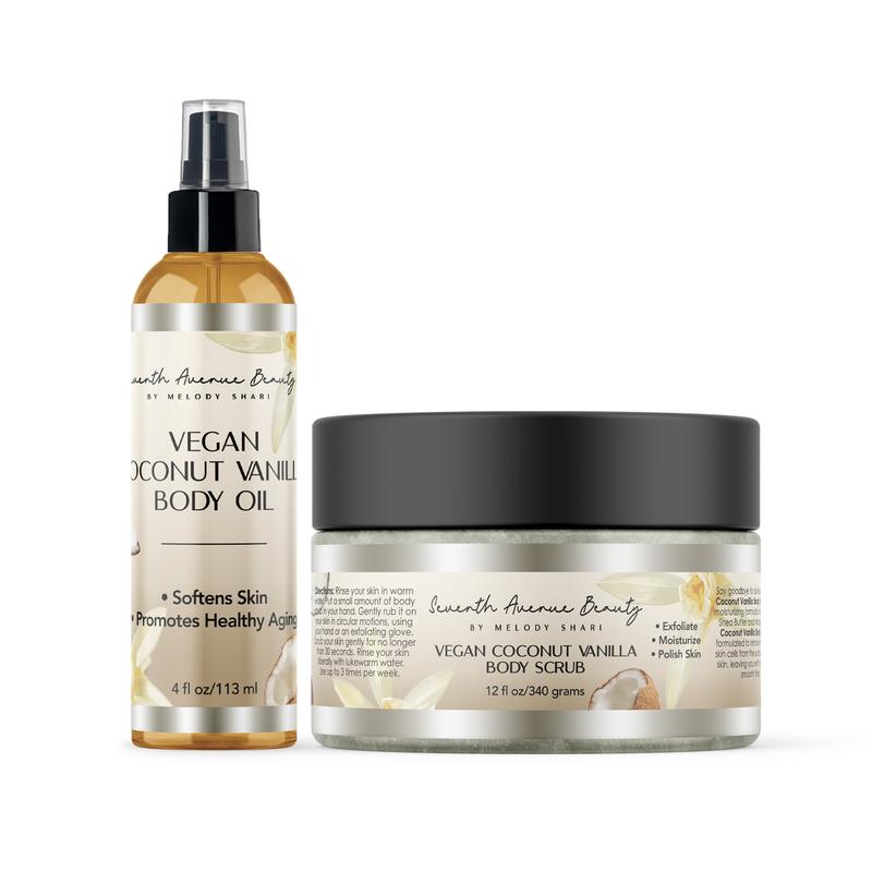 Vegan Body Scrub and Body Oil Duo Collection: Choose one or get them all! Hydrating & Nourishing Body Care Hydrating