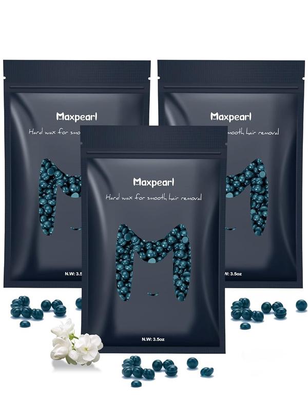 Maxpearl Hard Wax Beads for Brazilian Bikini, Face, Eyebrows, Underarms, Arms, Chest, Back, Legs - Pack of 3 - Comfort