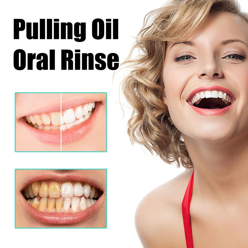 EELHOE Pulling Oil Oral Rinse, To Tartar Very Well Beautiful Teeth And Fresh Breath Clean Oral Care Gums Coconut Mint Whitening Oral