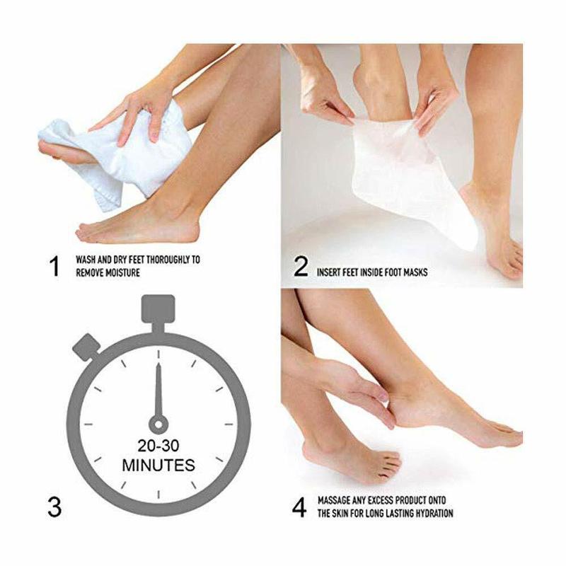 Moisturizing Foot Masks (3 Pairs) - Soothing Lavender Scented Foot Care Masks