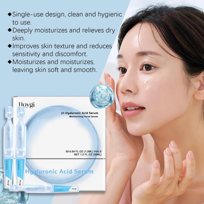 Hyaluronic Acid Serum, 4 Boxes Hydrating Facial Serum, Moisturizing Facial Essence, Hydrating Facial Serum, Face Lotion for Women & Men