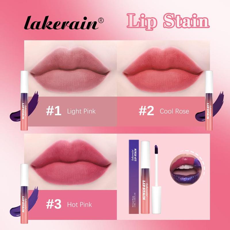 Long-lasting Peel-off Lip Stain Set, 3 Counts set High-pigment Moisturizing Lip Stain, Easy To Apply and Remove, Ideal for All Skin Tones