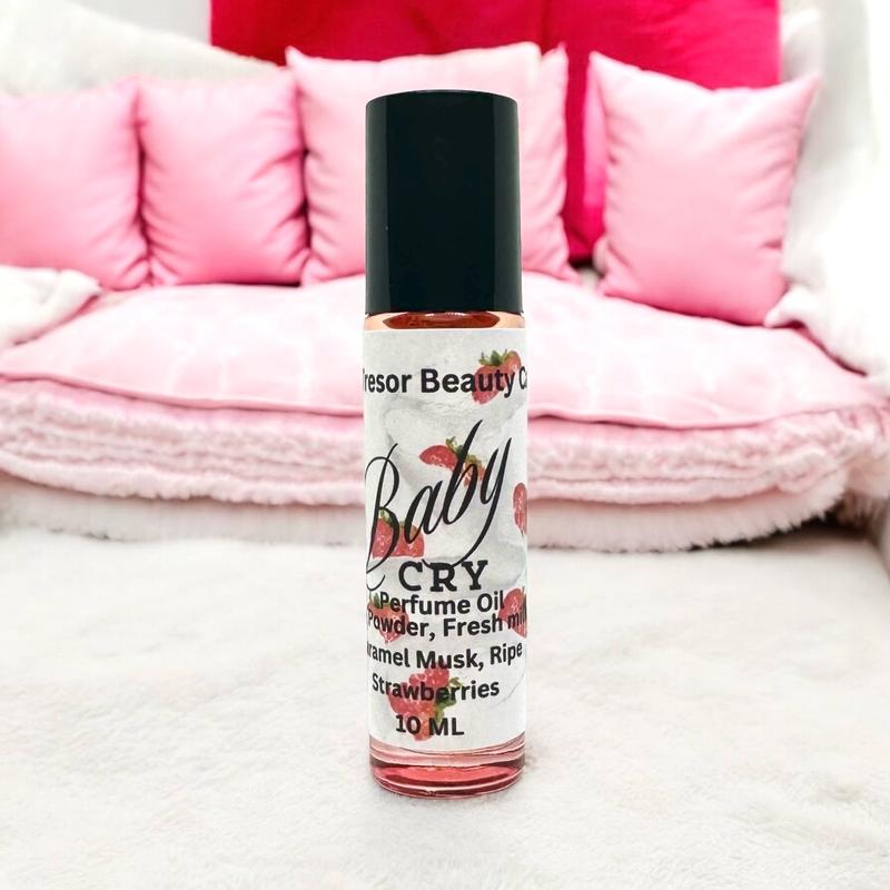 Baby Cry Roll on body oil, women’s body oil, scent notes of fresh milk, ripe strawberries, pink powder, caramel musk, impression, layering perfume, scented body oil, roll on oil, alcohol free Fragrance, Body Care, Aroma natural Roll-On