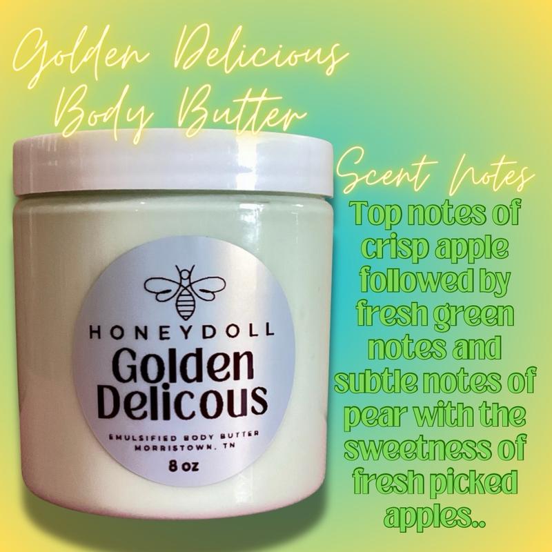 Golden Delicious Emulsified Body Butter - Premium Ingredients, Cruelty Free, Paraben & Phthalate Free - Apple