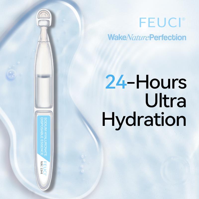 FEUCI Ultra-Hydrating Serum - Vegan, 5% Hyaluronic Acid Glass Skin Single-Use Vials Skincare Comfort