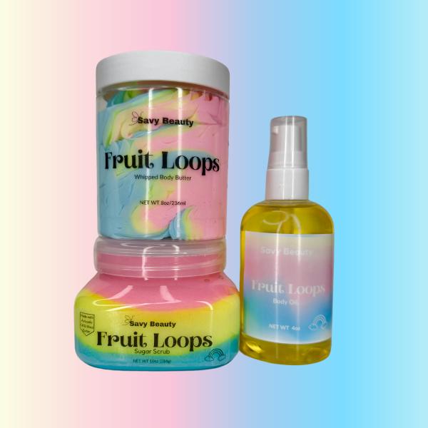 Fruit Loops- Whipped Body Butter, Sugar Scrub & Body Oil Bodycare Bundle