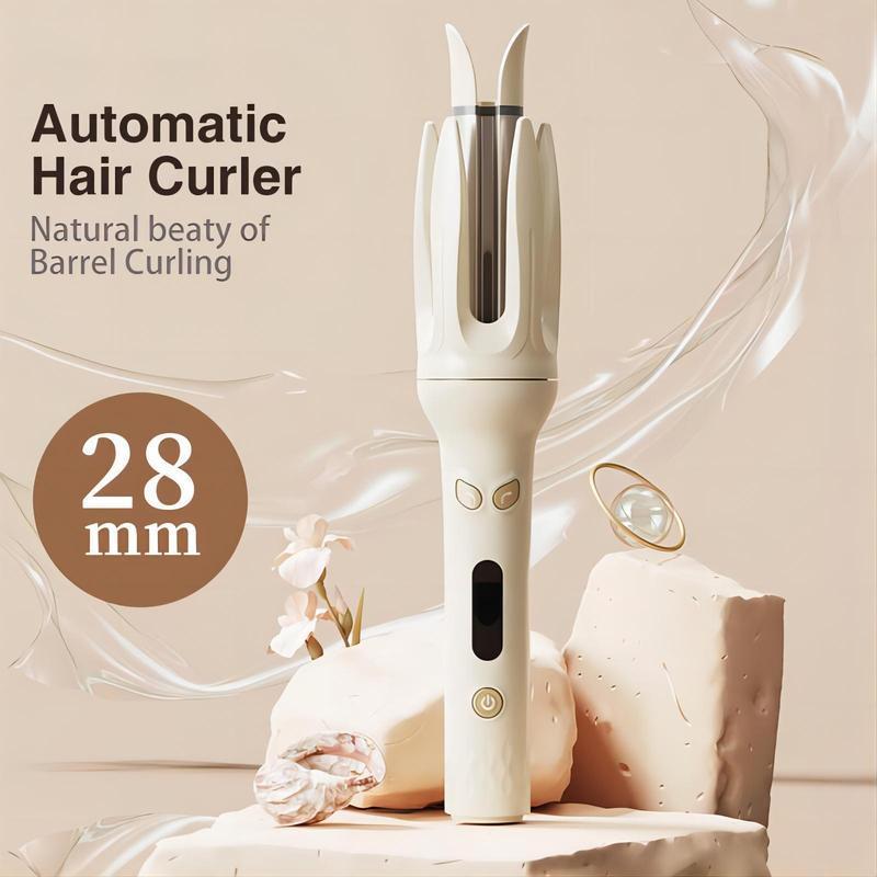 Automatic Hair Curling Iron, Trending Products, 28mm Barrel Hair Curler Wand, 4 Modes Temperatures Curling Iron with Negative Generator,Not harming hair A4 Adjustable Plug