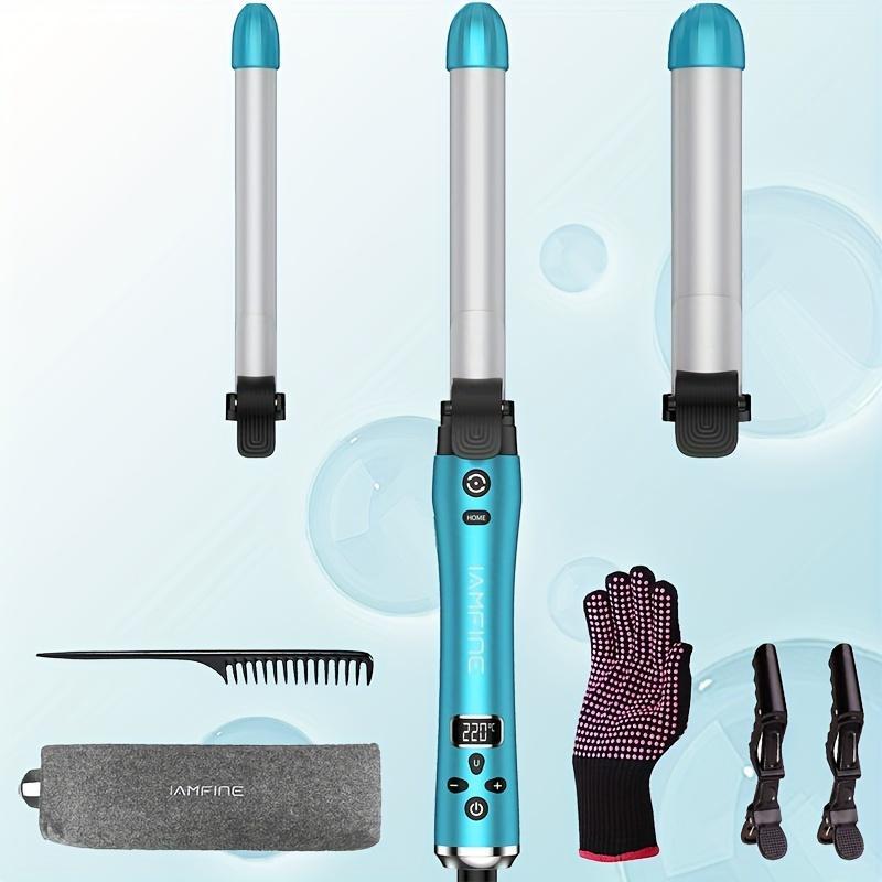 3 in 1 Auto Rotating Hair Curling Wand, 1 Set Automatic Rotating Curling Iron with Interchangeable Ceramic Barrels, Adjustable Temp Hair Iron for Beach Waves