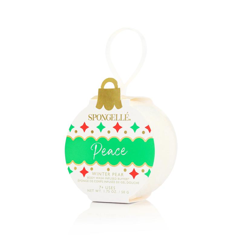 Peace - Winter Pear | Holiday Ornament Body Wash Infused Buffer