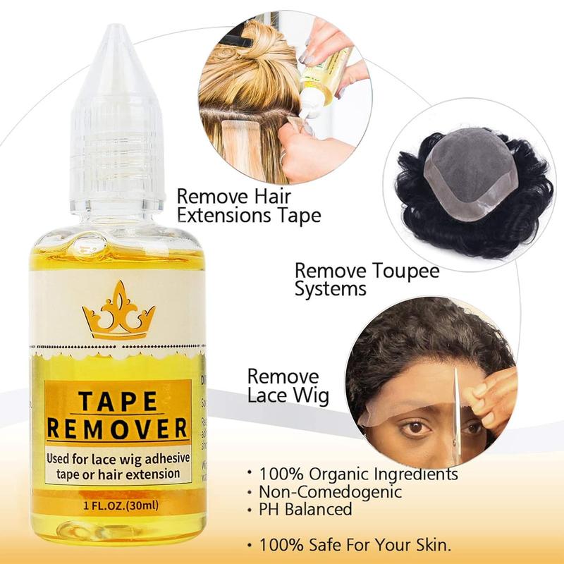 Hair Extension Tape Remover - Quick-Acting Adhesive Remover for Hair Extensions and Lace Wigs (Includes Two Bottles)