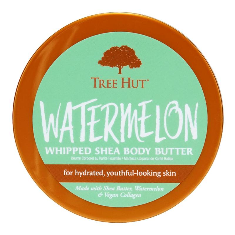 Tree Hut Watermelon Whipped Shea Body Butter, 8.4oz, Lightweight, Long-lasting, Hydrating Moisturizer with Natural Shea Butter for Nourishing Essential Body Care