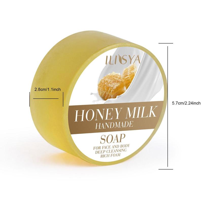 Honey Milk Soap, Gentle & Non Irritating Essence Soap for Face & Body, Balancing Water & Oil, Suitable for Women & Men All Skin Types