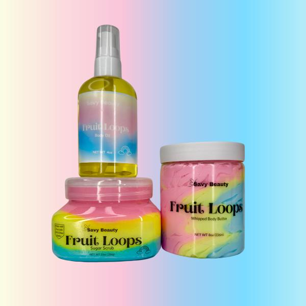 Fruit Loops- Whipped Body Butter, Sugar Scrub & Body Oil Bodycare Bundle