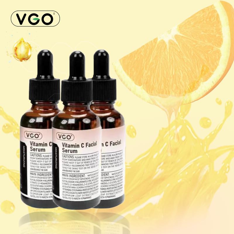 VGO Vitamin C Facial Serum Essence,60ml Skincare Cleanser-B3 Skin care cream Cleanser Daily Gentle Facial Wash Cleansing Comfort Skin Repair Facial care essence moisturizes and moisturizes skin Essence Milk Vitamin E Acne Radiance