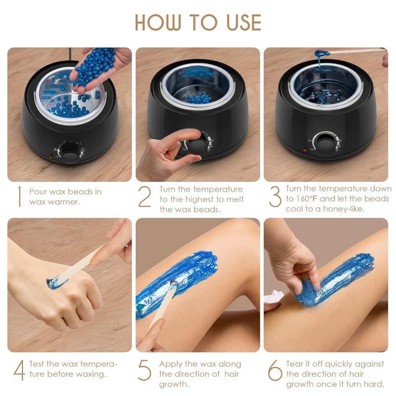 Waxing Kit for Women  Wax Warmer Hair Removal Kit with Intelligent Temperature Control Wax Machine and Hard Wax Beads