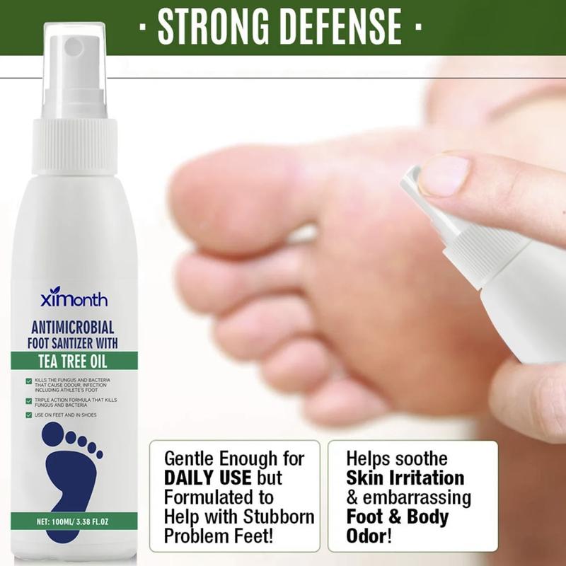 Foot Spray with Tea Tree Oil, Foot Care Dry Feet Plantar Moisturizing Deodorant, Advanced Foot and Nail Spray