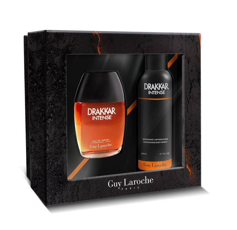 Drakkar Intense by Guy Laroche for Men - 2 Pc Gift Set 3.4oz EDP Spray, 6.7oz Body Spray Deodorant