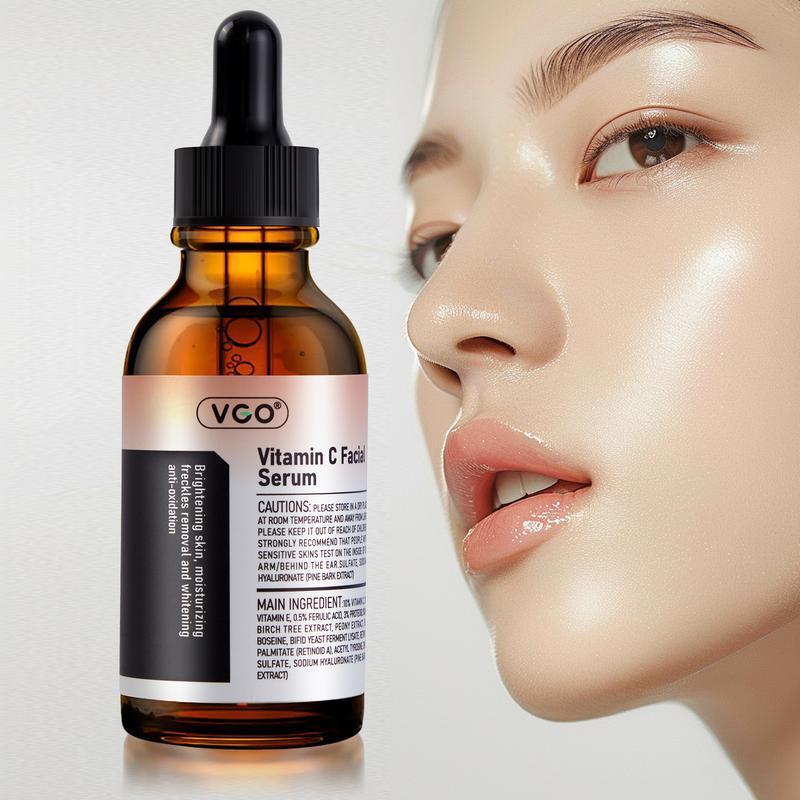 VGO Vitamin C Facial Serum Essence,60ml Skincare Cleanser-B3 Skin care cream Cleanser Daily Gentle Facial Wash Cleansing Comfort Skin Repair Facial care essence moisturizes and moisturizes skin Essence Milk Vitamin E Acne Radiance