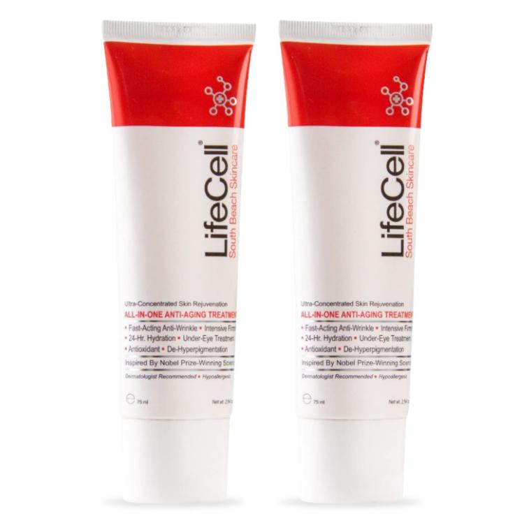 2 pack of LifeCellSouth Beach Skincare All In One Anti-Aging Treatment NIB 2.54 OZ