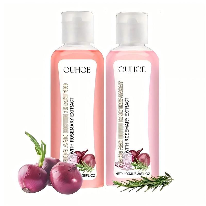 Onion Biotin Shampoo Set, Shampoo Set Containing Rosemary Onion Extract For All Hair Types