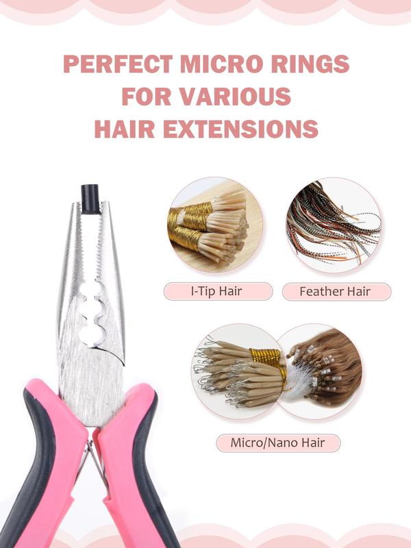 Hair Extension Ring Set, Hair Salon Tools & Accessories for Women & Girls, Simple Hair Extensions Tool for Daily Use