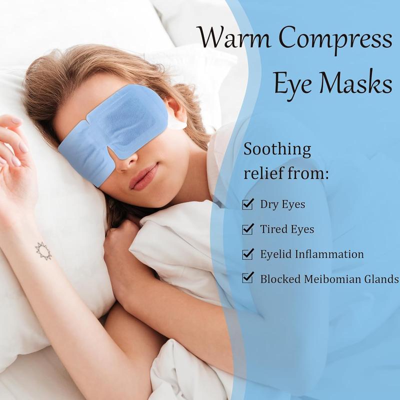 Warm Compress Eye Mask - Your Eye Care Solution! 10 packs steam eye masks disposable. Self heated for dry eyes. Warming compresses. Sleeping and travel essentials. Self heating eye masks for SPA. Relieve eye fatigue and stress.