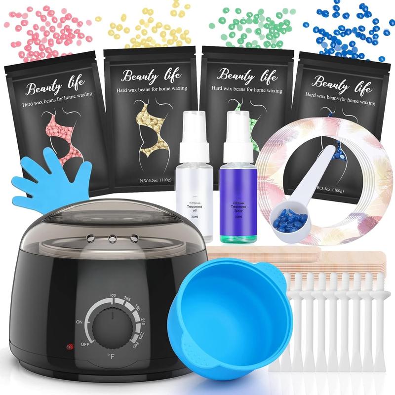 Waxing Kit for Women  Wax Warmer Hair Removal Kit with Intelligent Temperature Control Wax Machine and Hard Wax Beads