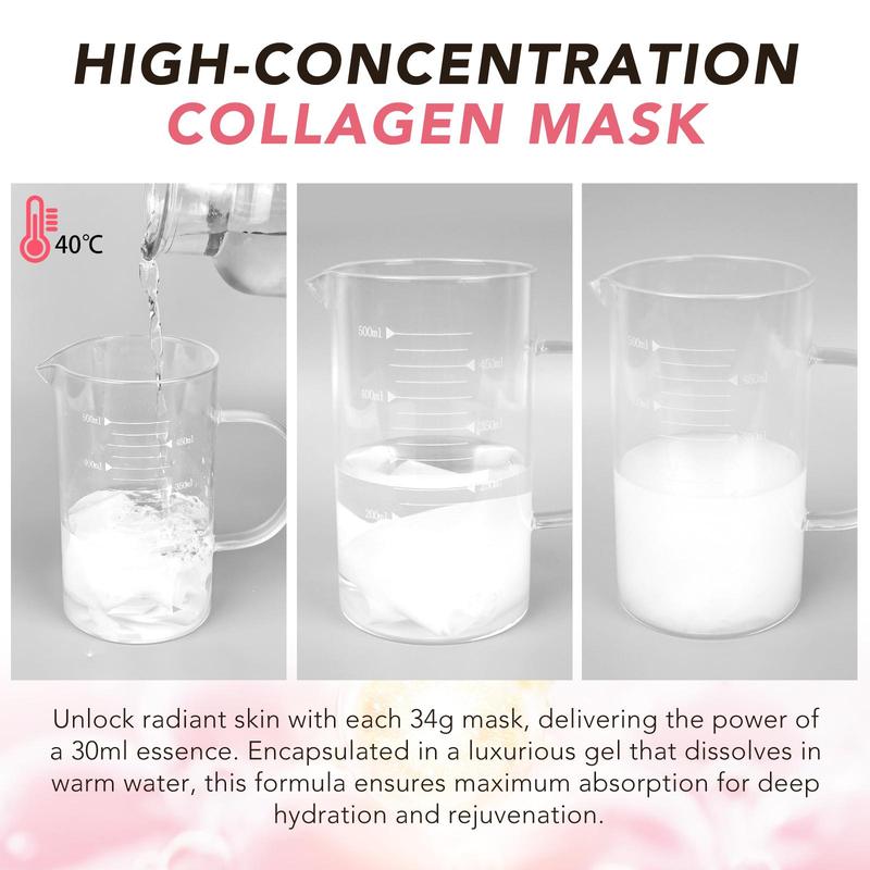 Collagen Facial Mask, 2 Boxes(4 Counts box) Deep Hydration Facial Mask, Gentle and Soothing Daily Face Mask for Boosting Skin Elasticity, Christmas Gift