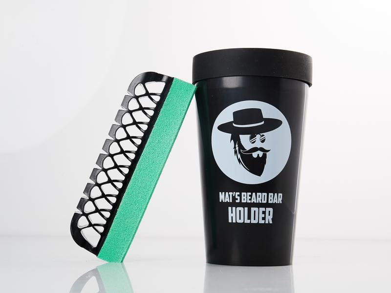 Mat's Beard Bar & Holder Pro v2.0 - The Ultimate Gift for Men with Great Beards!