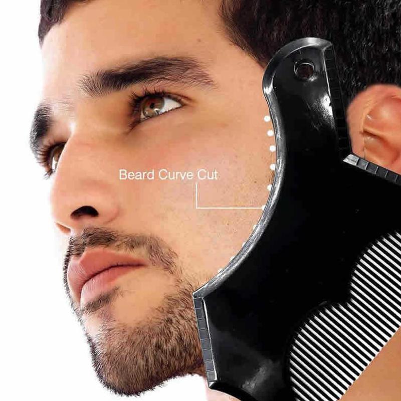 Beard Guide Shaper with Inbuilt Comb, Beard Comb Beard Shaping Template, Beard Styling Stencil for Men