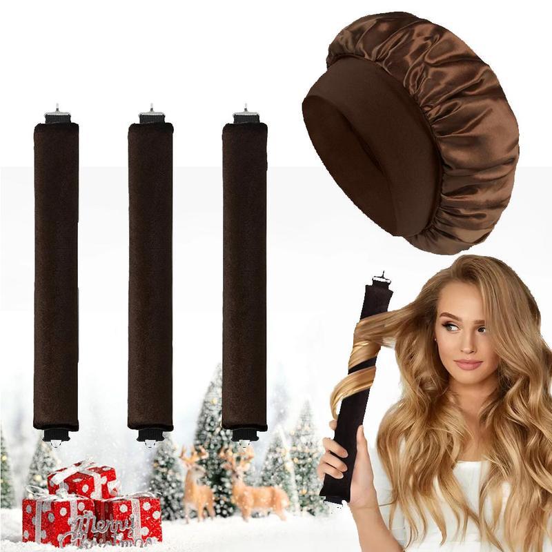 Heatless Hair Curler Set, 4 Counts set Hair Curler & Hair Cap, Professional Hair Styling Tool for Women & Girls