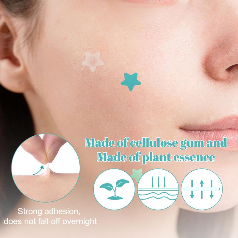 GHH Hydrocolloid Texture Acne Patches, Mint and Gentle For Skincare SkinRepair - 5 colors, 3 sizes(10mm,12mm,14mm) 200 PCS Star Pimple Patch