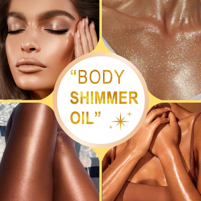 2024 Summer Viral - Ikzee Shimmer Body Oil, Glitter Body Moisturizing, Light Shimmering Glow (3.38 Fl Oz Pack of 1) Body Care Moisturize