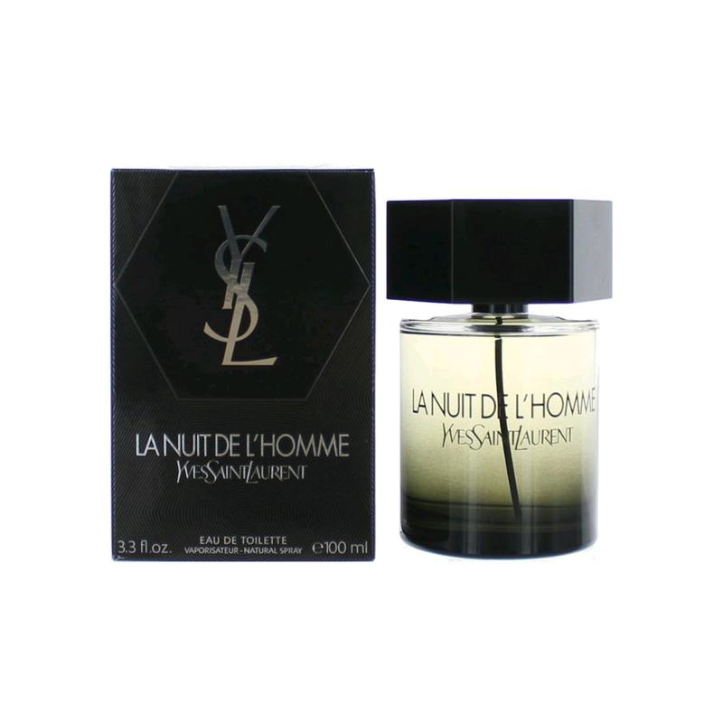 YSL La Nuit De L'Homme Eau de Toilette Spray for Men, 3.3 Fl Oz  100 ML - Full Size Warm & Spicy, Cool Spices, Bright Fragrance