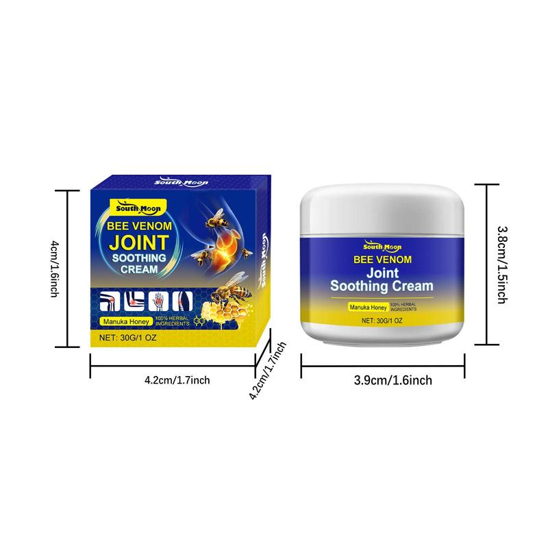 Bee Venom Joint Soothing Cream, 2 Counts Moisturizing Massage Cream, Hydrating Body Skin Care Product for Women & Men