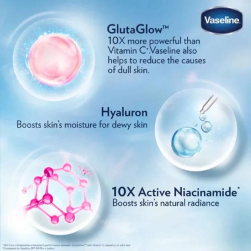 Vaseline Healthy Bright : Gluta-Hya Serum Burst Lotion Dewy Radiance  for NIGHT time use 330ml- Bright & Glowing Skin 300ml