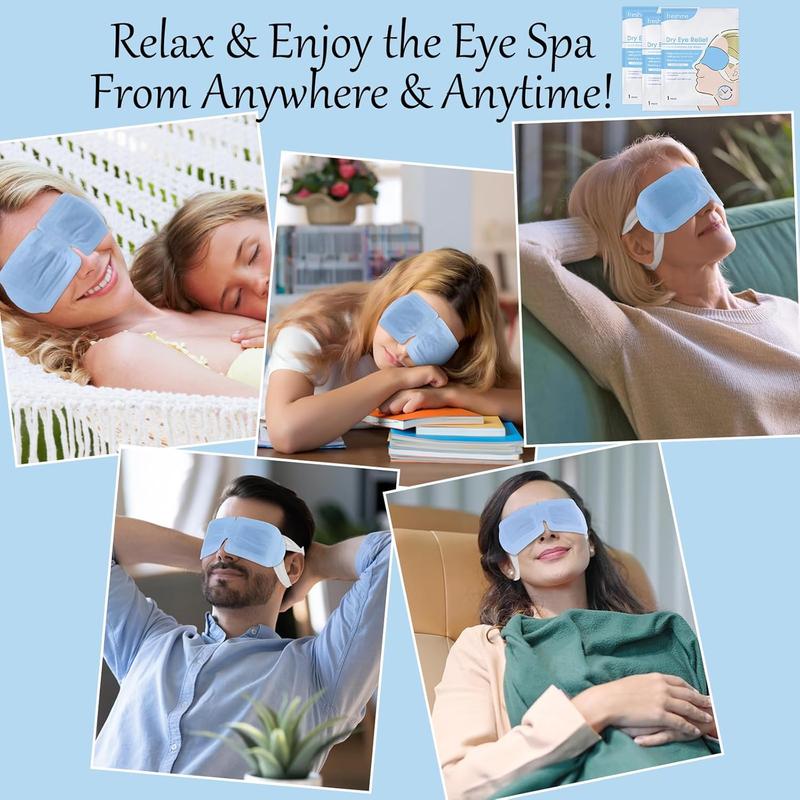 Warm Compress Eye Mask - Your Eye Care Solution! 10 packs steam eye masks disposable. Self heated for dry eyes. Warming compresses. Sleeping and travel essentials. Self heating eye masks for SPA. Relieve eye fatigue and stress.