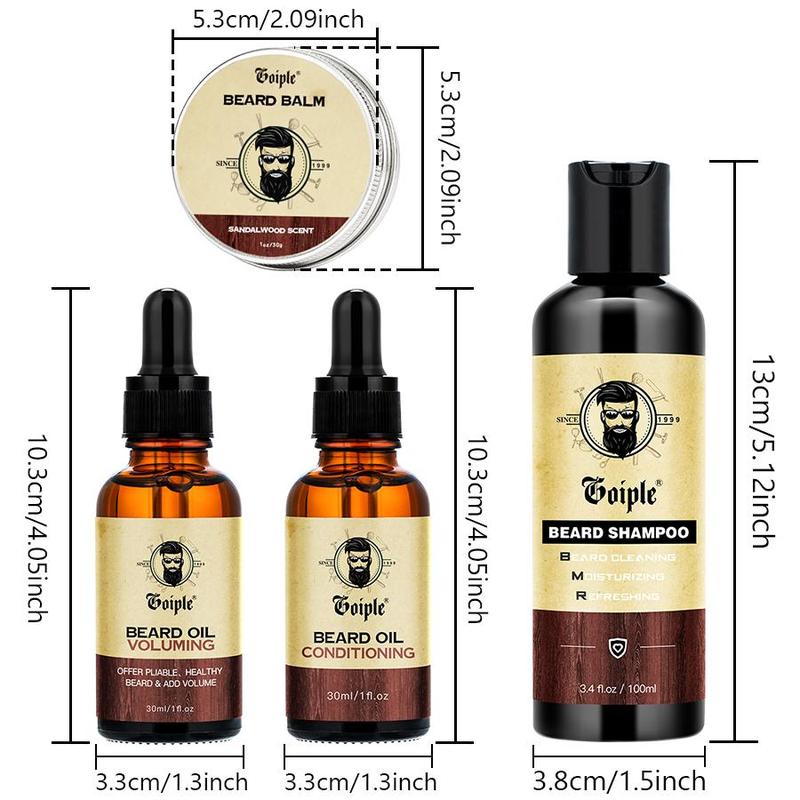 Beard Grooming Kit including Beard Shampoo, Beard Oil, Beard Balm, Beard Brush, Beard Wash, Beard Comb, Beard Care Dad Gifts for Men Dad Husband Boyfriend, Christmas Gift