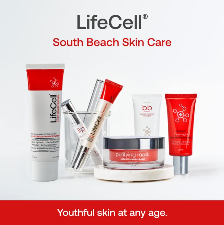 2 pack of LifeCellSouth Beach Skincare All In One Anti-Aging Treatment NIB 2.54 OZ