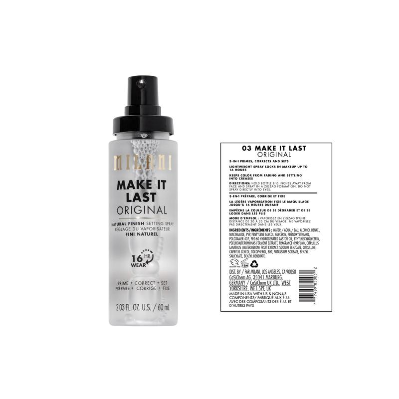 Make It Last Original - Natural Finish Setting Spray 3-in-1 Setting Spray and Primer- Prime + Correct + Set Makeup Finishing Spray and Primer - Long Lasting Makeup Primer and Spray 2.03 Fl. Oz