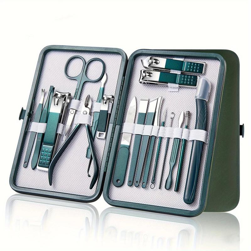 Professional 7 10 12 18 Piece Nail Care Kit Stainless Steel Manicure & Pedicure Set Nail Clipper Set with Travel Case Nail Art Cutics Electric Foot