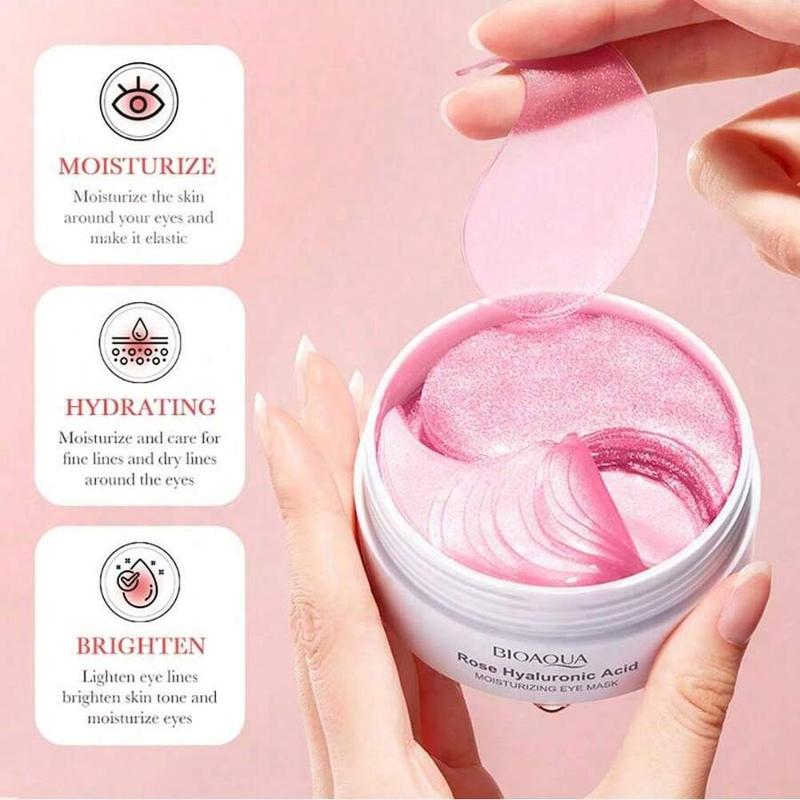 60pcs Rose Hyaluronic Acid Eye Mask Anti Dark Circles Eye Bags Rose Collagen Moisturizing Anti Wrinkle Eye Patches Eye Skin Care Mask, christmas