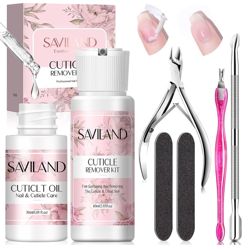 Cuticle Remover and Cuticle Oil Kit – Nail Care Kit with Cuticle Remover Liquid & 1.01 oz Cuticle Oil Cuticle Trimmer for Cuticle Softener & Moisturize Manicure Kit for Home Use