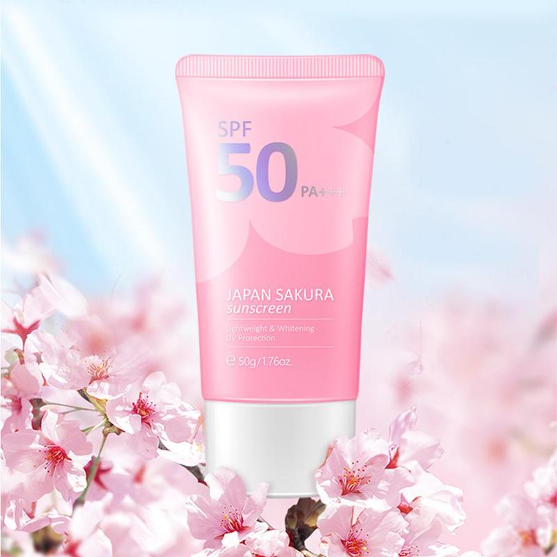 Comfort Hydrating Sakura Sunscreen, 2 Counts set Moisturizing Sunblock, Facial Skincare Product for Daily Use