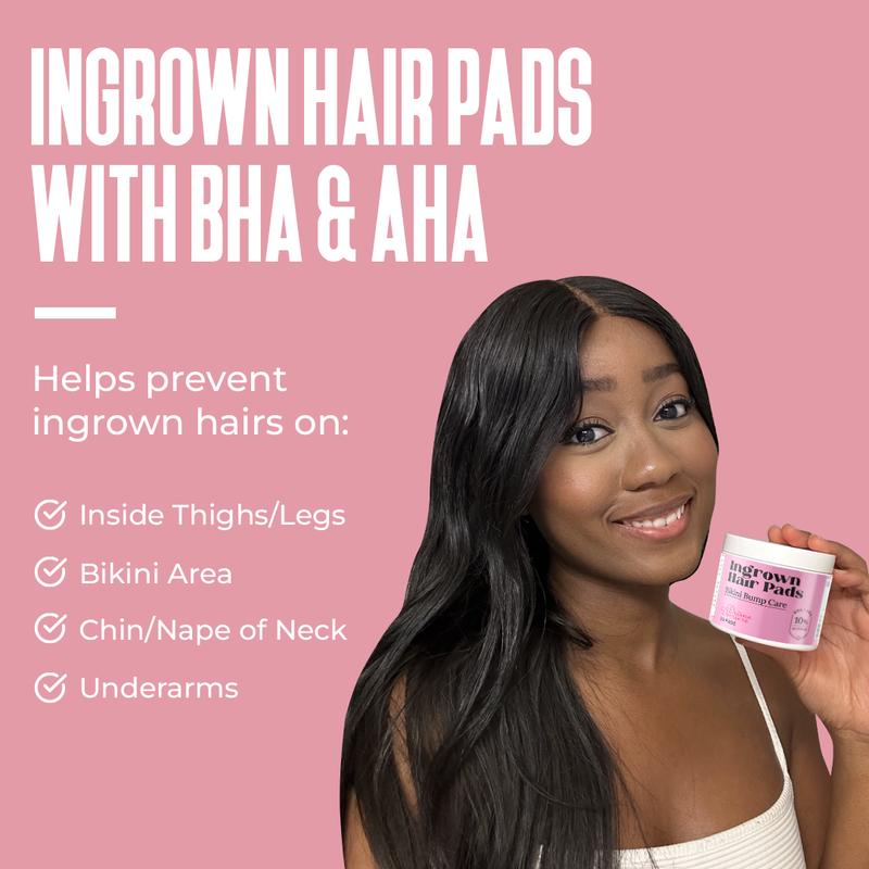 Divine Derriere BEST Ingrown Hair Pads with BHA + AHA Exfoliate to Tend Skin Post Hair Removal, Shaving, Waxing for Ingrowns, Razor Bumps, Razor Burns