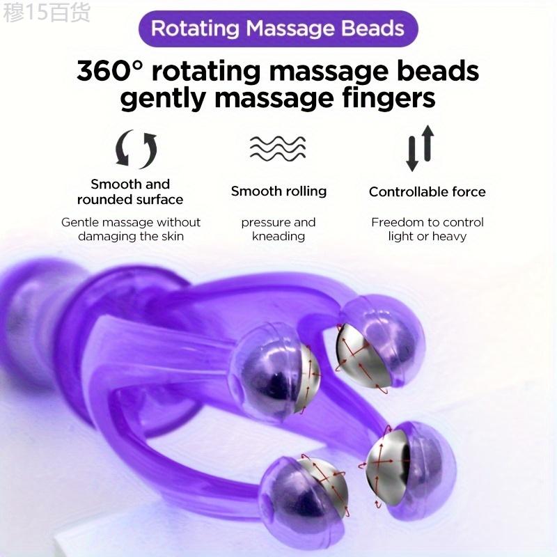 1pc 360° Rolling Steel Ball Finger Massager For Fibromyalgia, Hand Spa Roller Massage Tool For Stress And Fatigue Relief Body Care Comfort