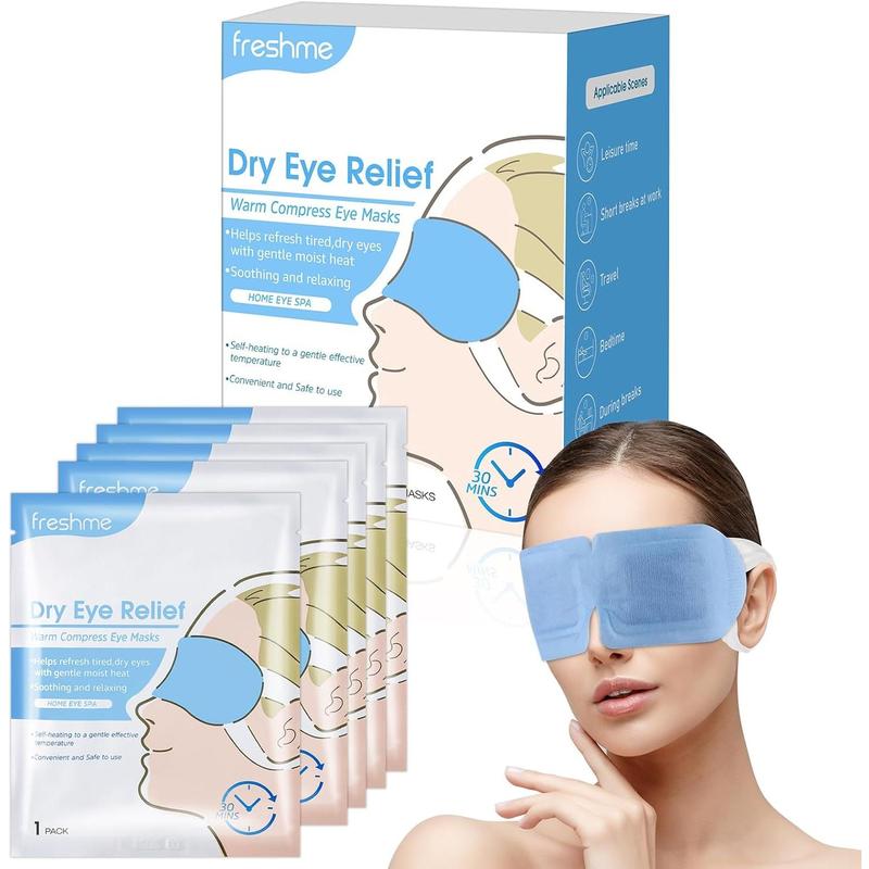 Warm Compress Eye Mask - Your Eye Care Solution! 10 packs steam eye masks disposable. Self heated for dry eyes. Warming compresses. Sleeping and travel essentials. Self heating eye masks for SPA. Relieve eye fatigue and stress.